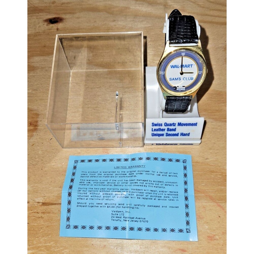 Wal-Mart Sam's Club Wrist Watch Valdawn Unique Second Hand Semi Truck Vintage